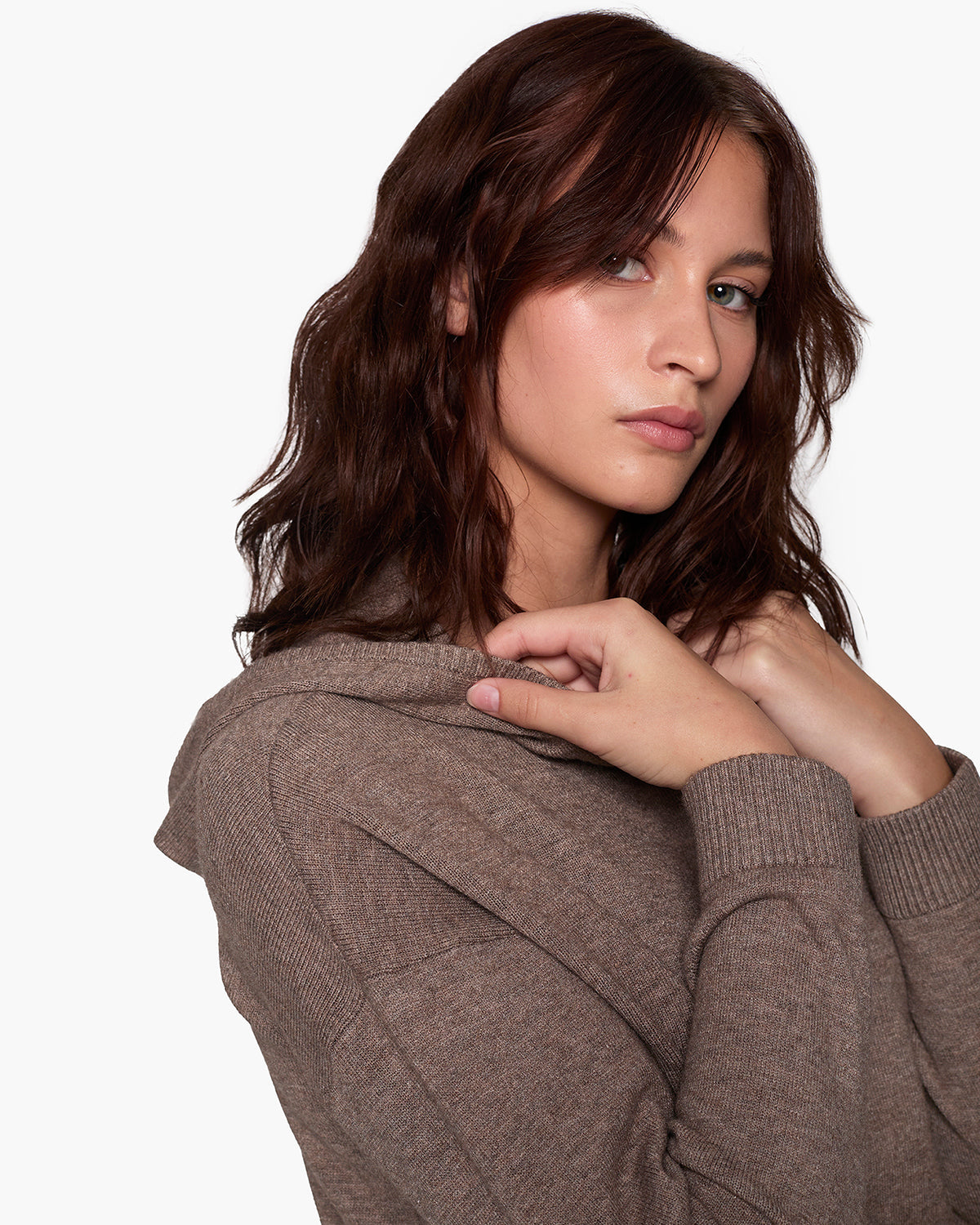 Sunday Sweater Hoodie - Heather Brown - TKEES