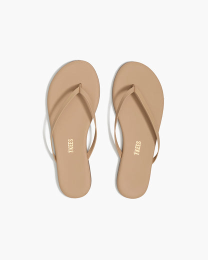 Lily Nudes Leather Flip Flops in Sunkissed - TKEES