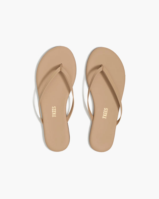 Lily Nudes Leather Flip Flops in Sunkissed - TKEES
