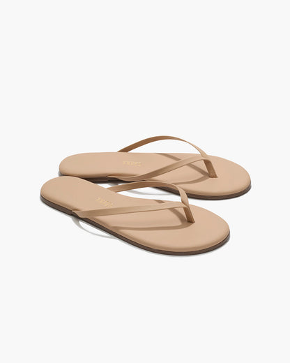 Lily Nudes Leather Flip Flops in Sunkissed - TKEES