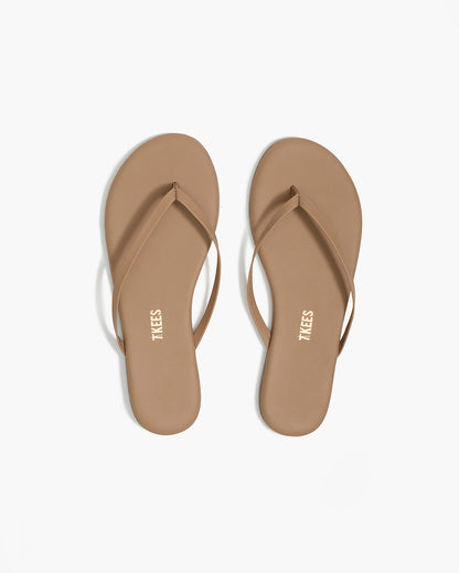 Lily Nudes Leather Flip Flops in Cocobutter - TKEES