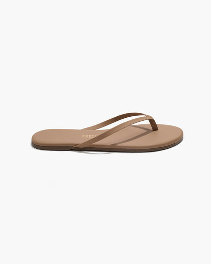 Lily Nudes Leather Flip Flops in Cocobutter - TKEES