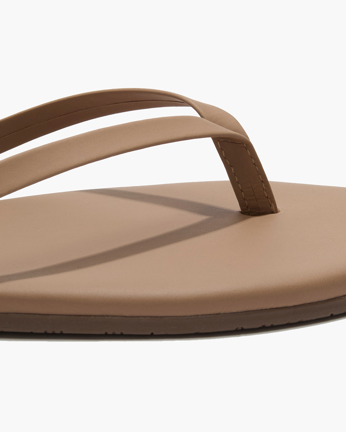 Lily Nudes Leather Flip Flops in Cocobutter - TKEES