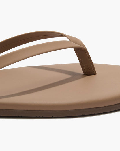 Lily Nudes Leather Flip Flops in Cocobutter - TKEES