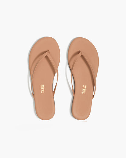 Lily Nudes Leather Flip Flops in Pout - TKEES