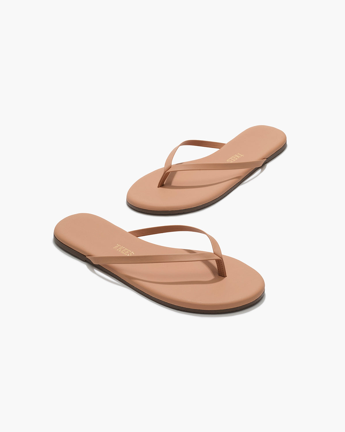 Lily Nudes Leather Flip Flops in Pout - TKEES