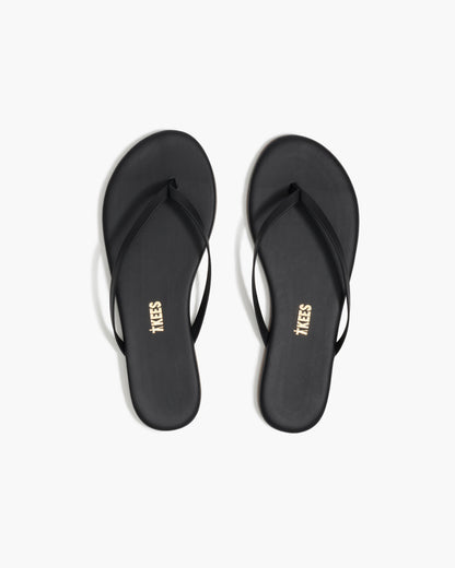 Lily Liners Leather Flip Flops in Sable - TKEES