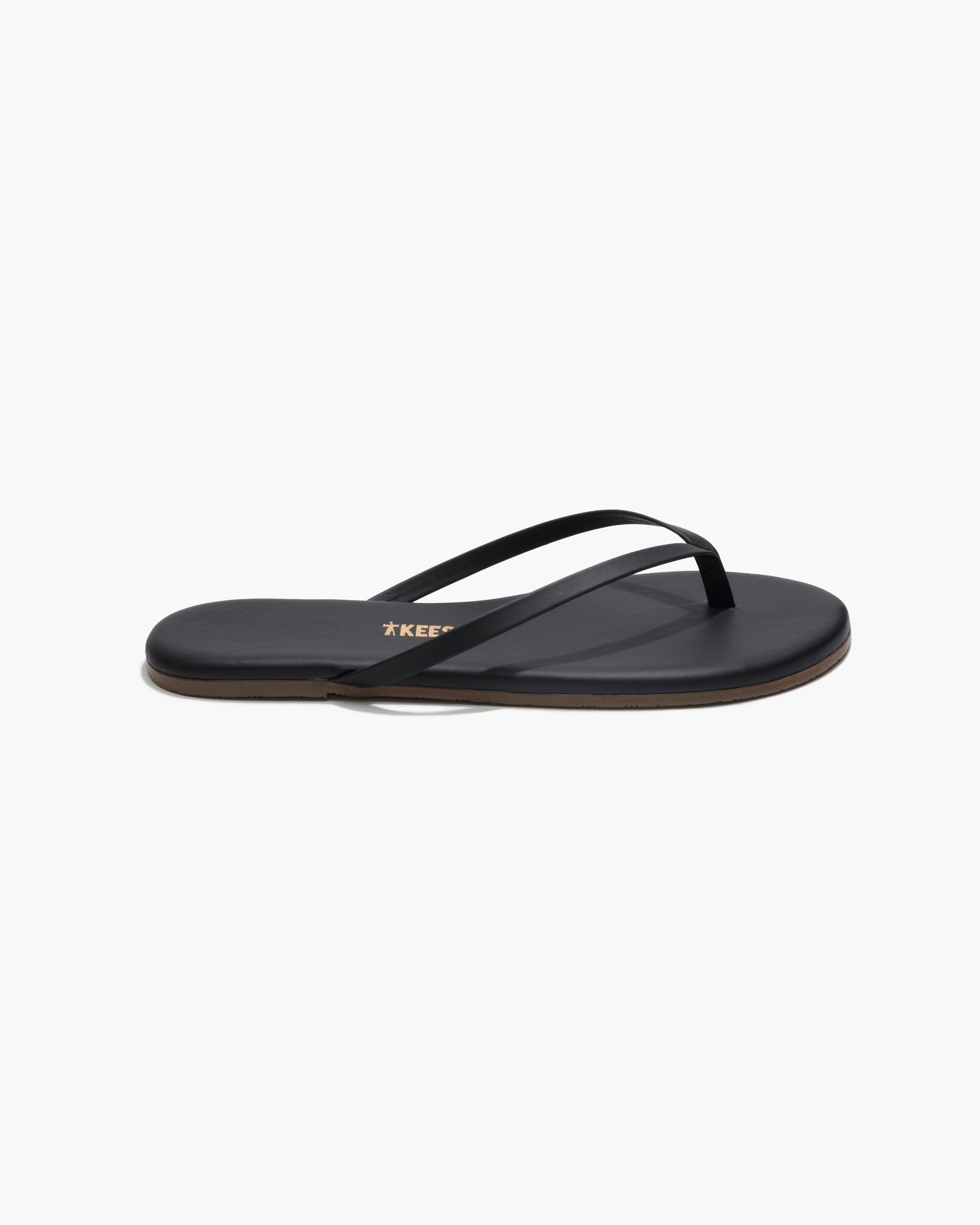 Lily Liners Leather Flip Flops in Sable - TKEES
