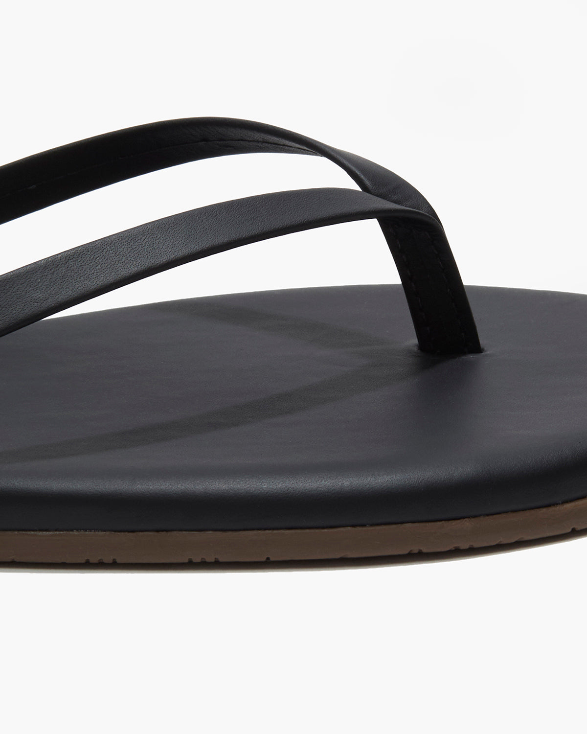 Lily Liners Leather Flip Flops in Sable - TKEES