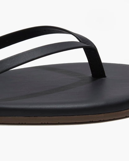 Lily Liners Leather Flip Flops in Sable - TKEES