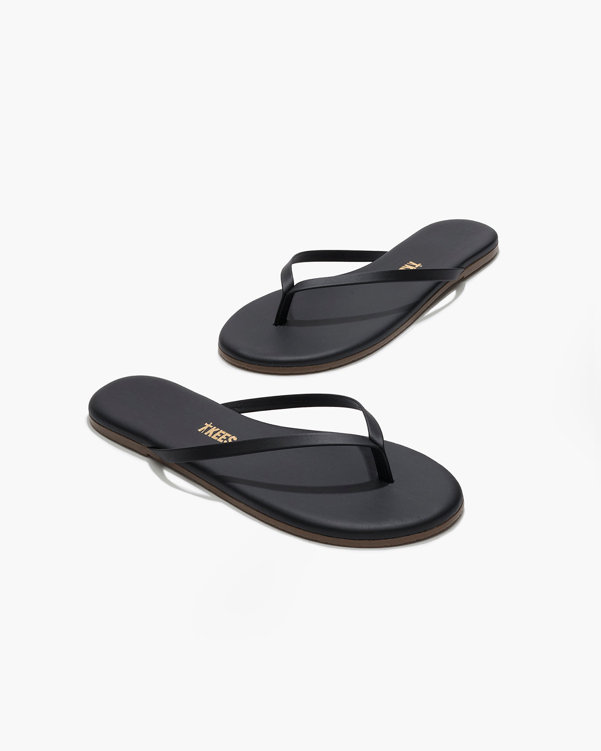 Lily Liners Leather Flip Flops in Sable - TKEES