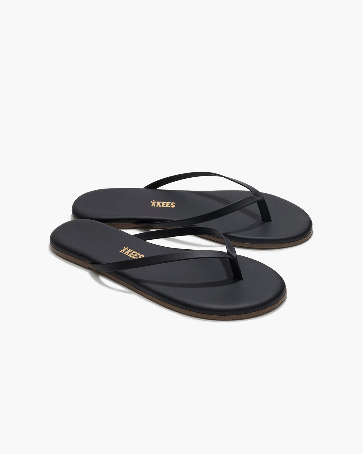 Lily Liners Leather Flip Flops in Sable - TKEES