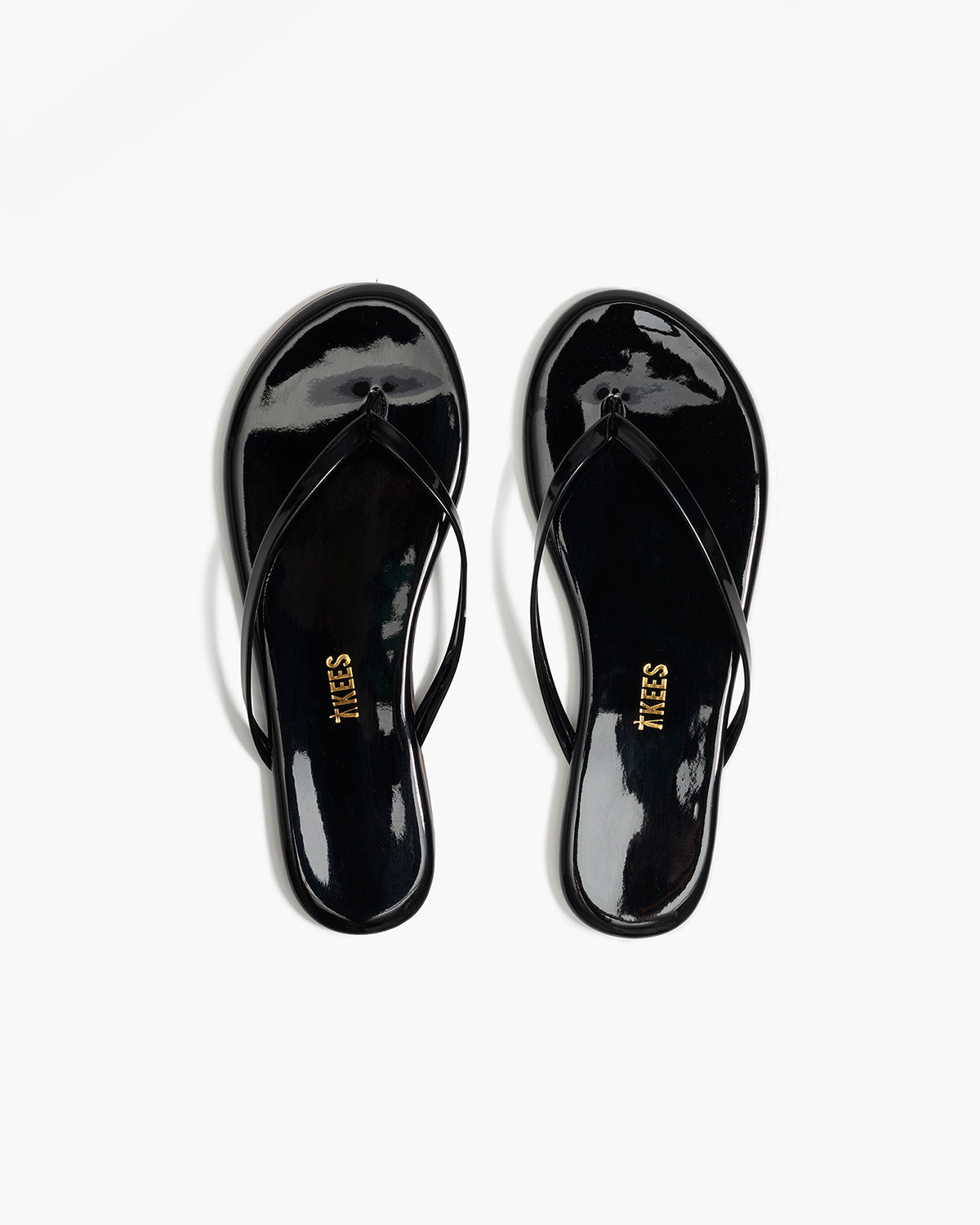 Lily Glosses Leather Flip Flops in Licorice - TKEES