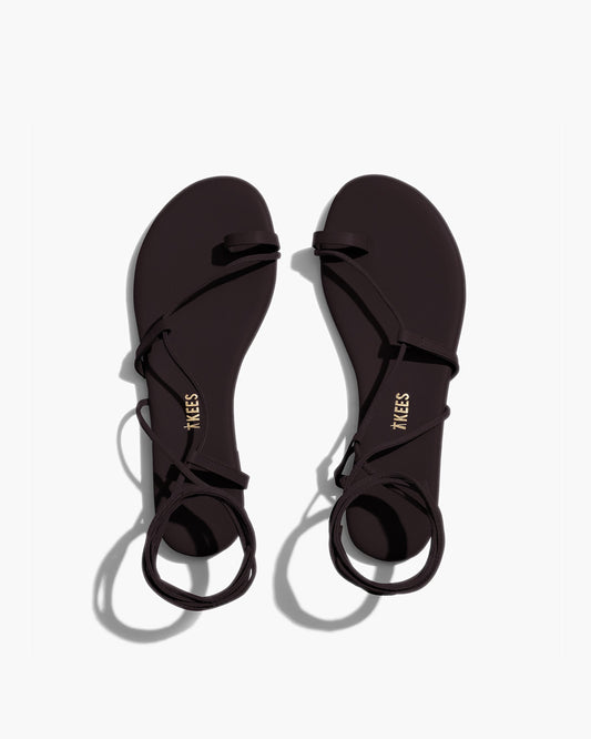 Jo Leather Sandals in Black - TKEES