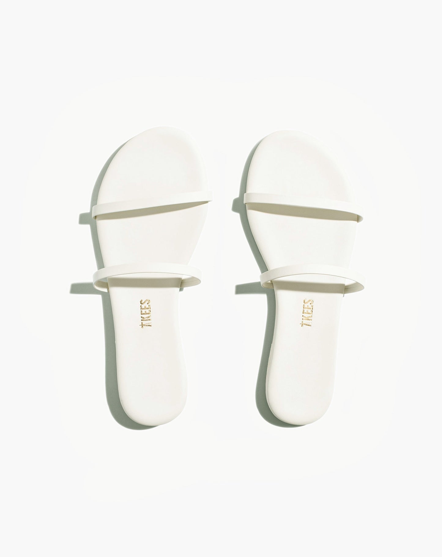 Gemma Leather Sandals in Cream - TKEES
