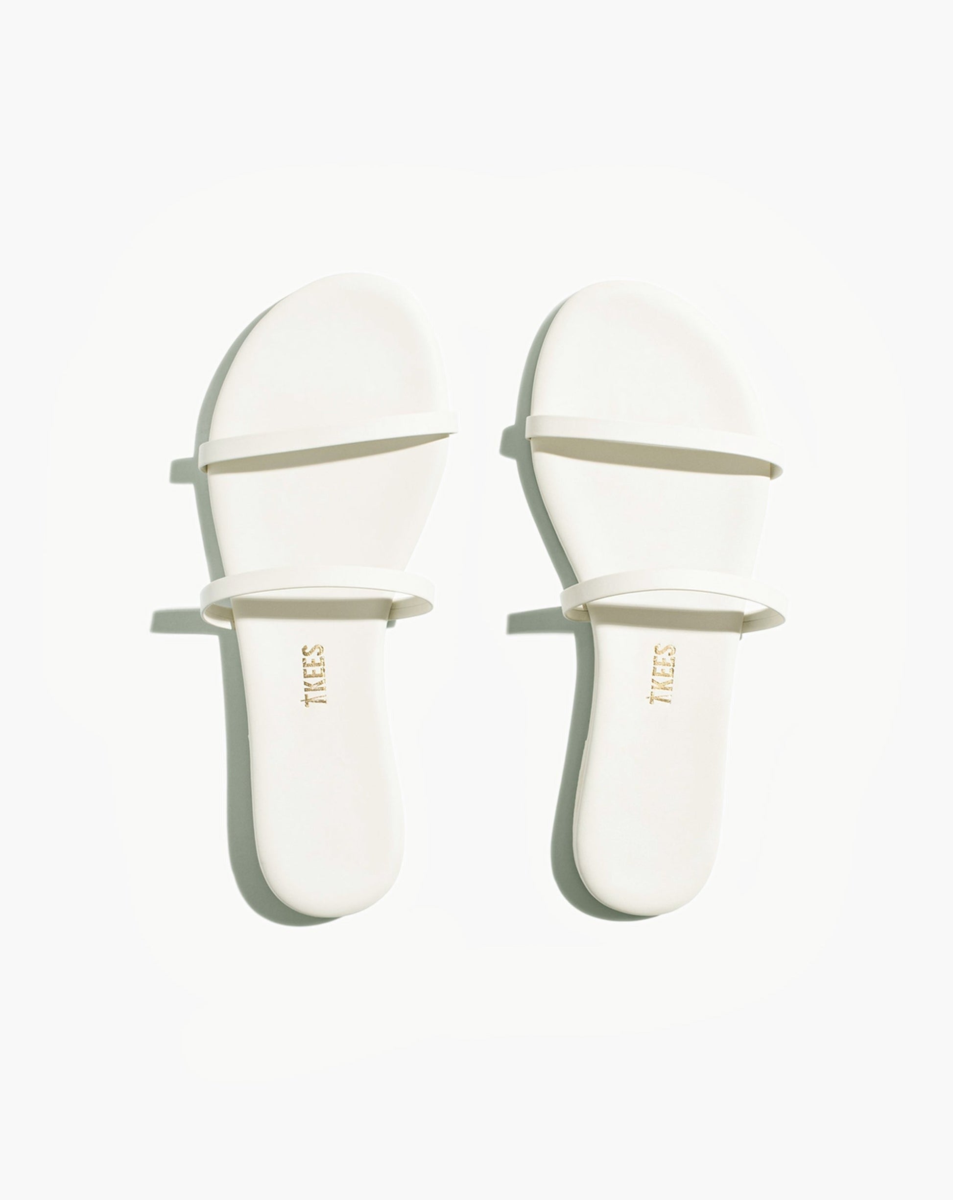 Gemma Leather Sandals in Cream - TKEES