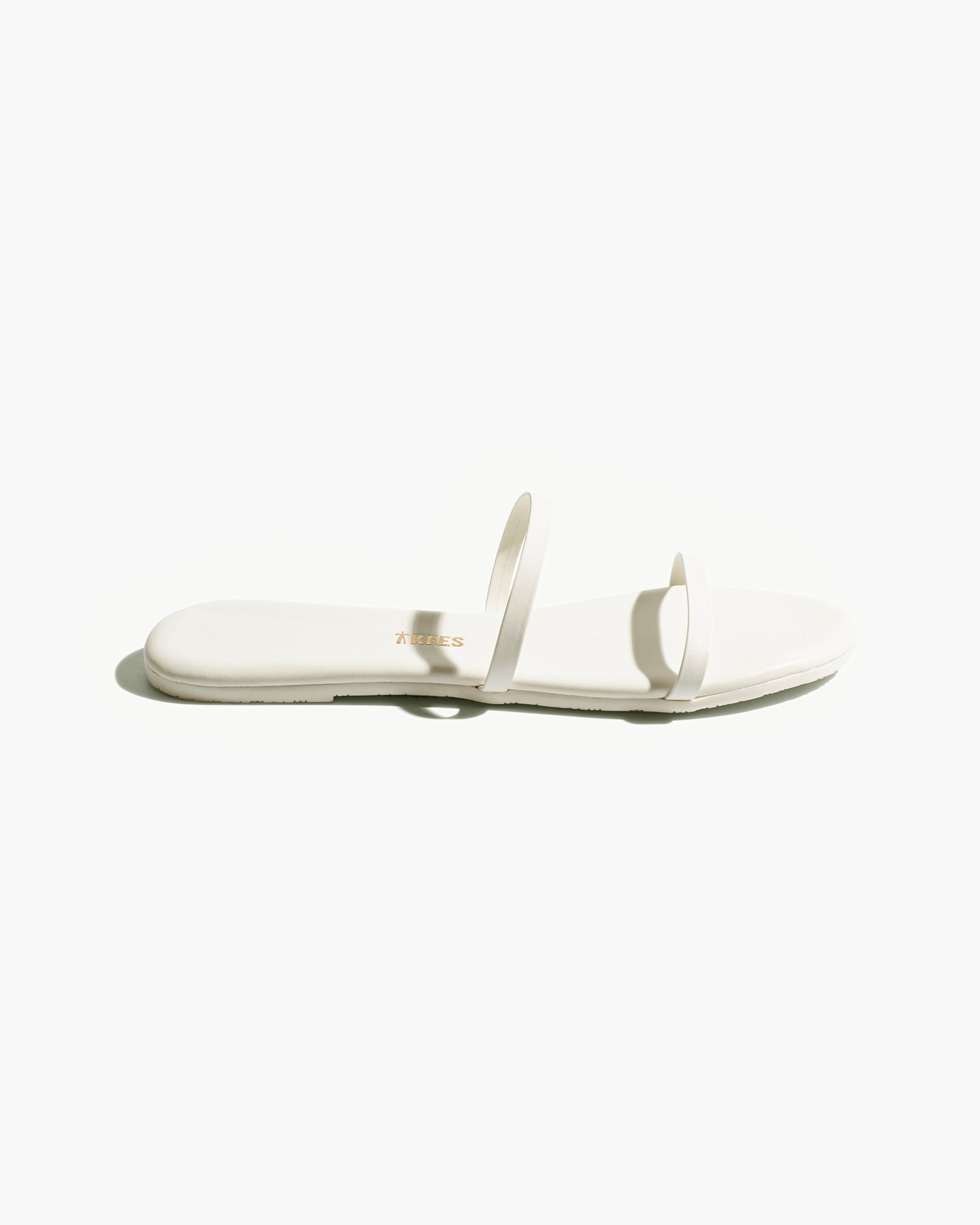 Gemma Leather Sandals in Cream - TKEES