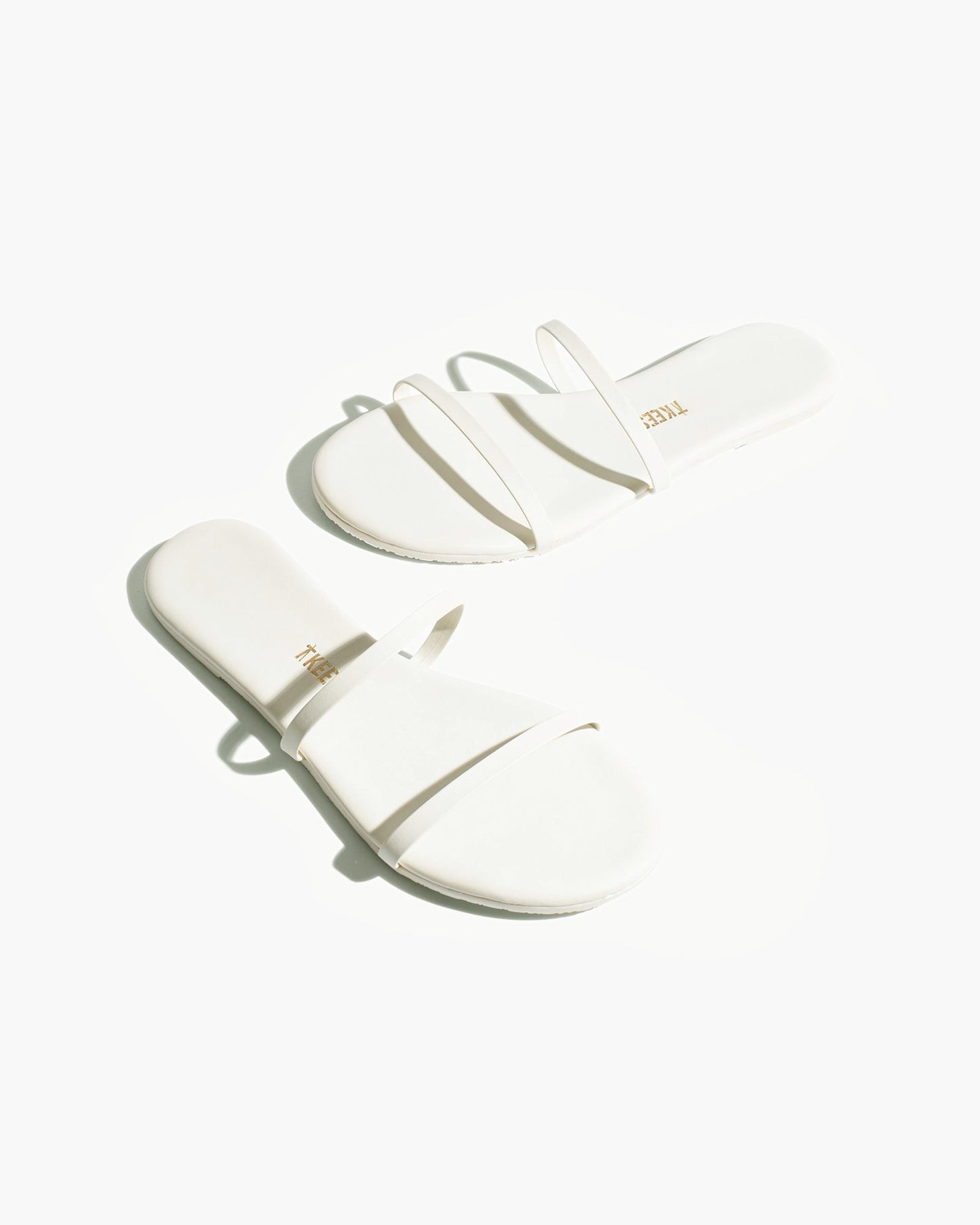 Gemma Leather Sandals in Cream - TKEES