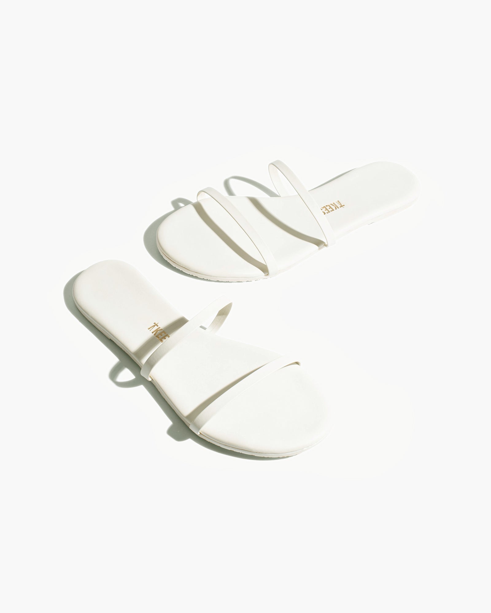 Gemma Leather Sandals in Cream - TKEES
