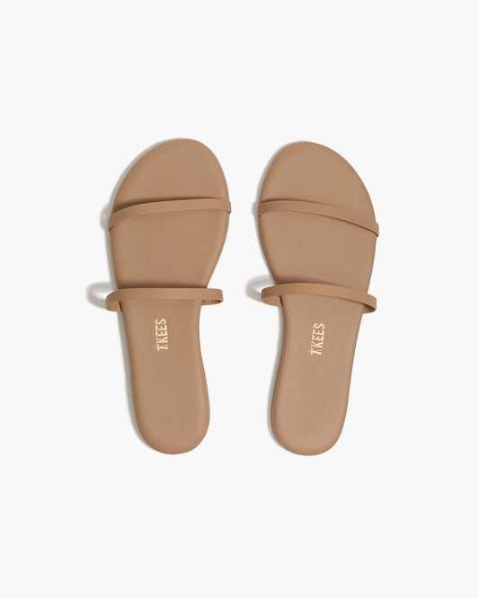 Gemma Leather Sandals in Cocobutter - TKEES
