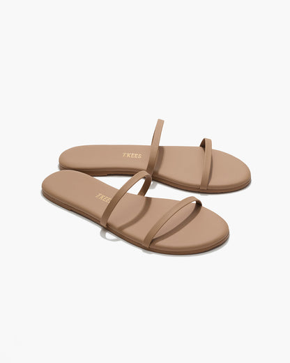 Gemma Leather Sandals in Cocobutter - TKEES