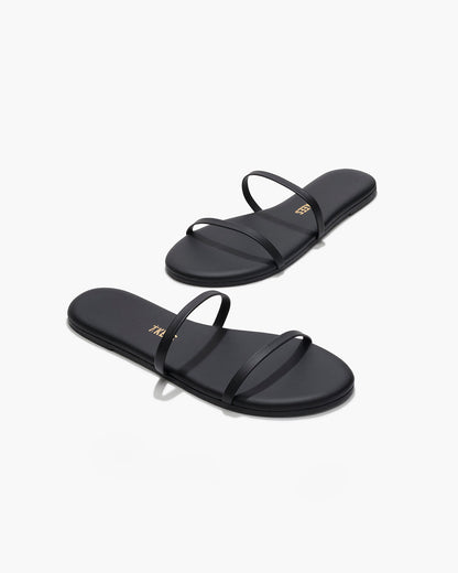 Gemma Leather Sandals in Sable - TKEES