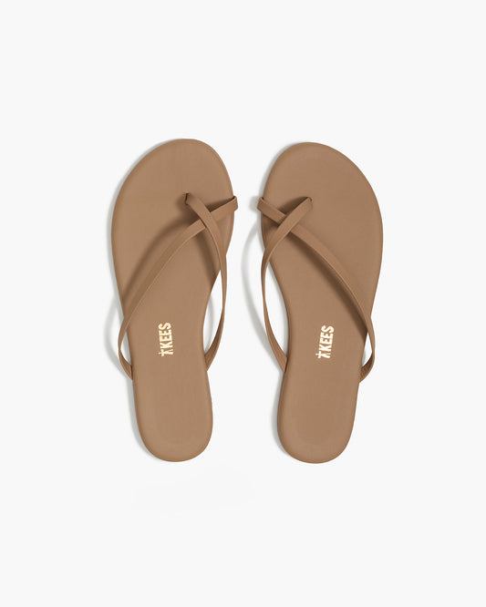 Riley Leather Sandals in Cocobutter - TKEES
