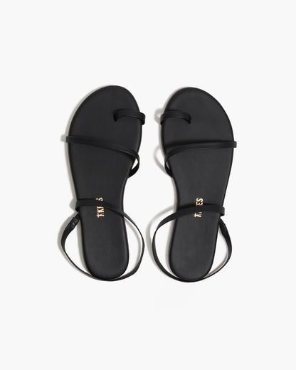 Mia Napa Leather Sandals in Black - TKEES