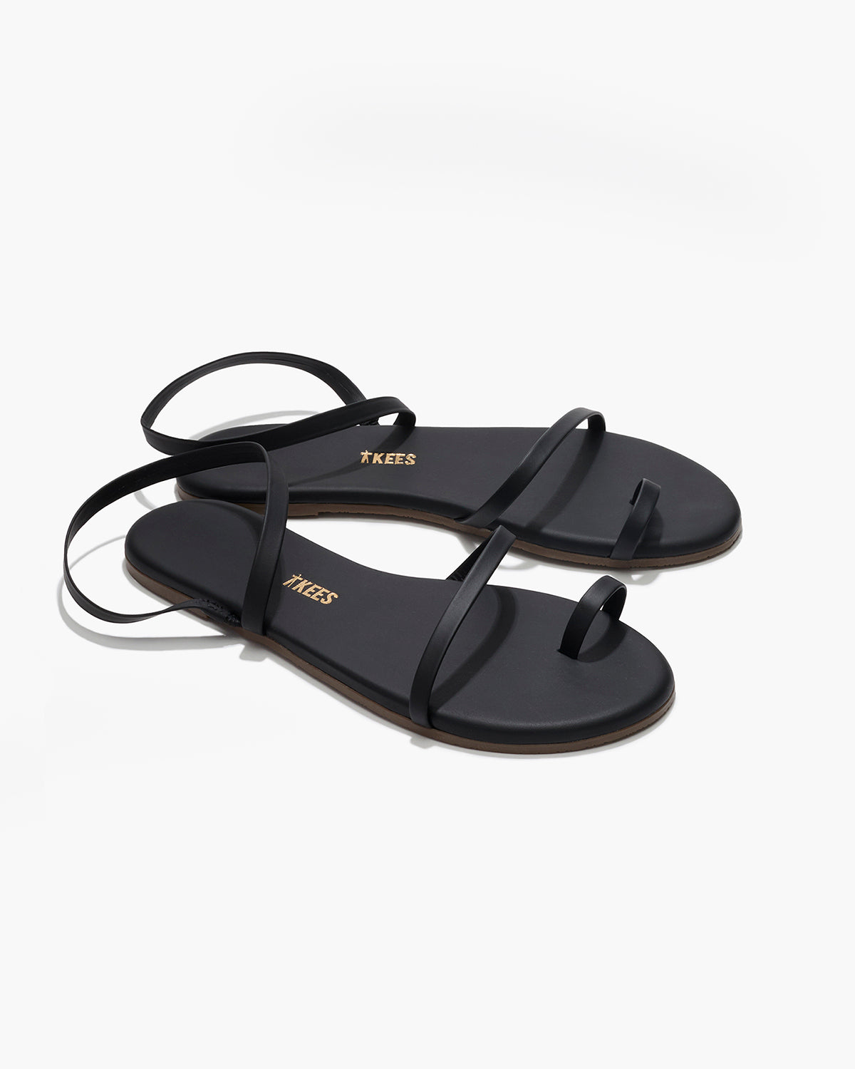 Mia Napa Leather Sandals in Black - TKEES