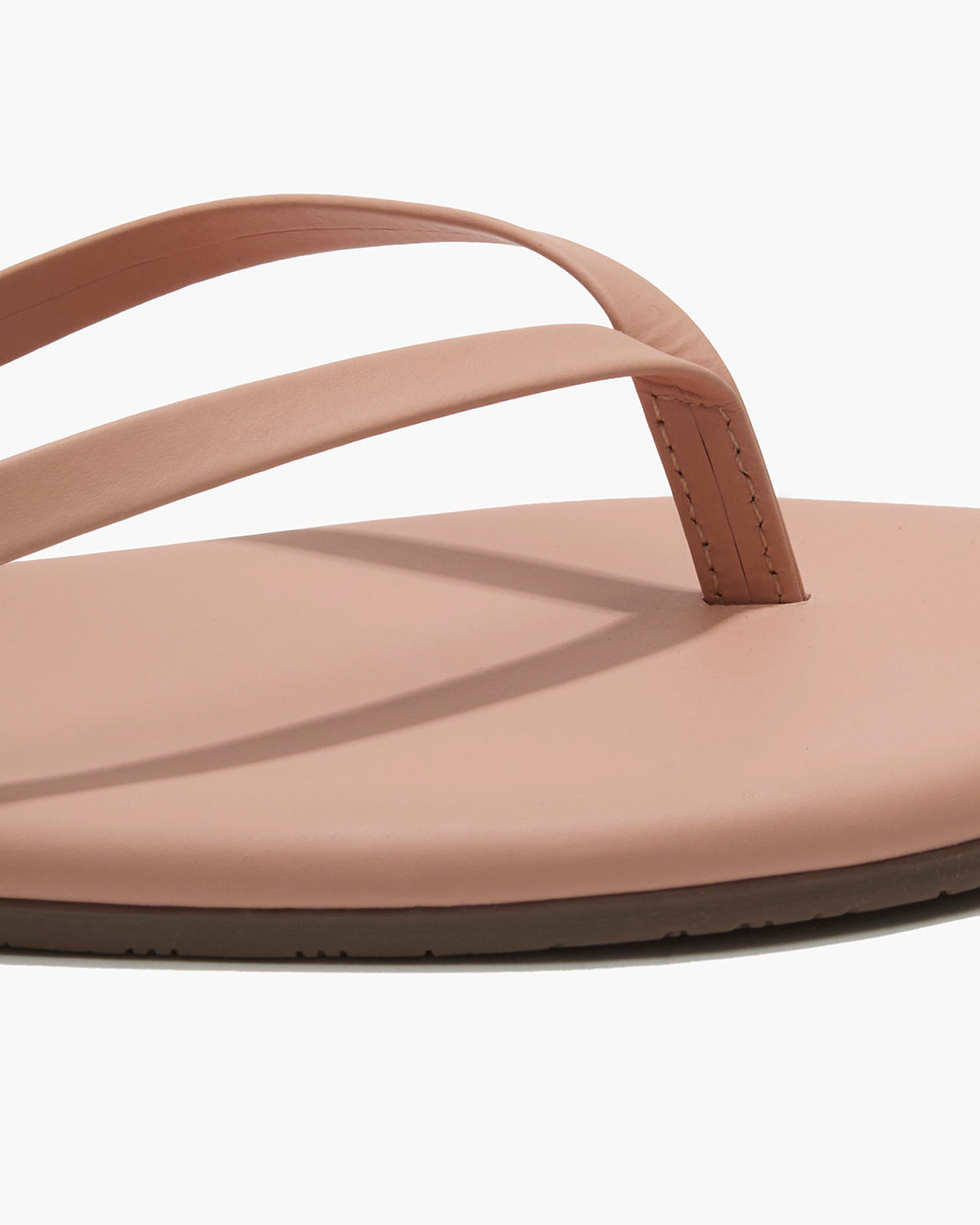 Lily Nudes Leather Flip Flops in Nude Beach - TKEES