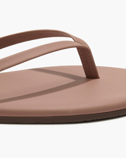 Lily Nudes Leather Flip Flops in Hazelberry - TKEES