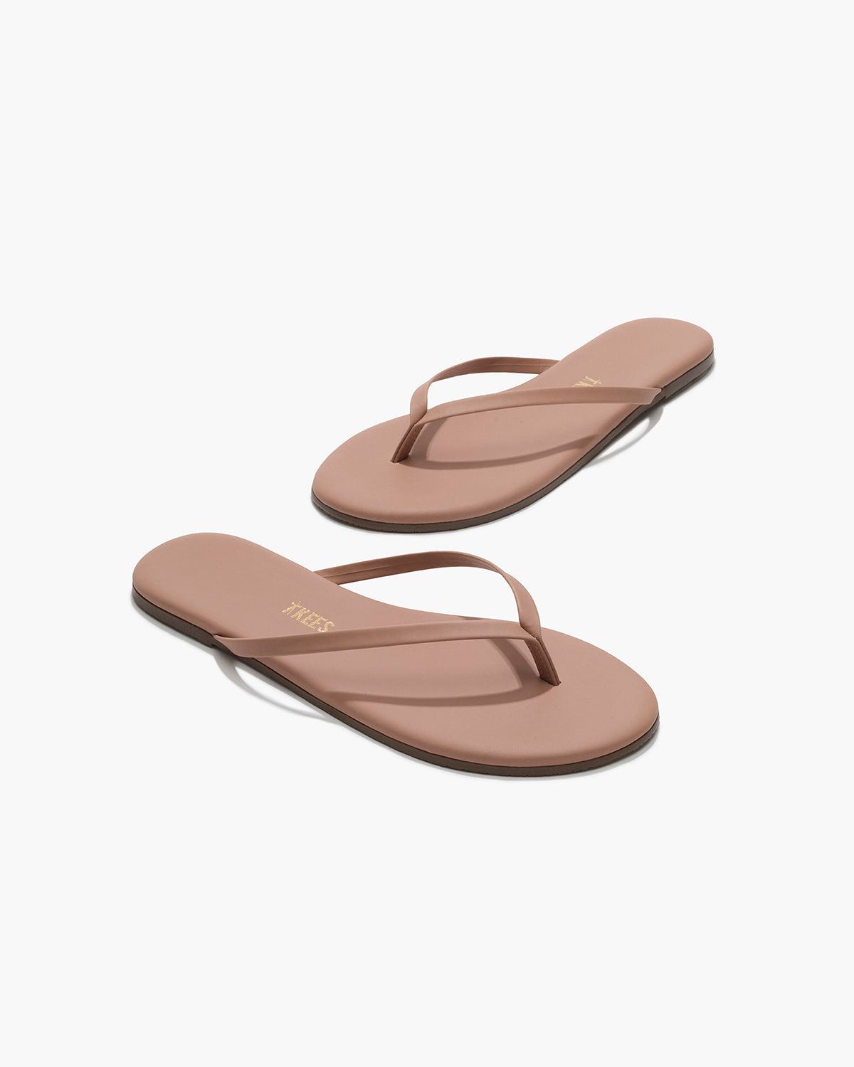 Lily Nudes Leather Flip Flops in Hazelberry - TKEES