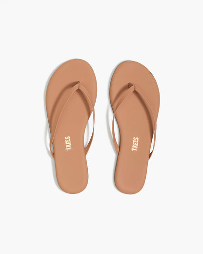 Lily Nudes Leather Flip Flops in Sunbliss - TKEES
