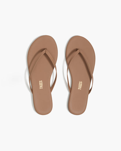 Lily Nudes Leather Flip Flops in Beach Bum - TKEES