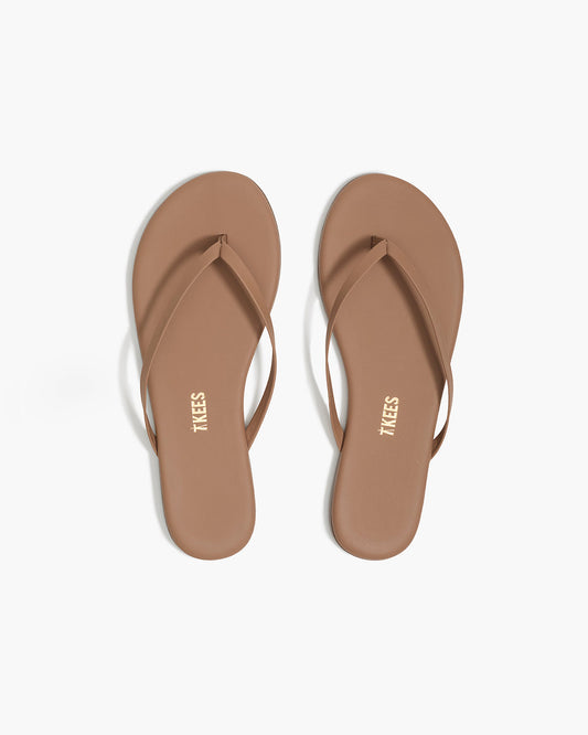 Lily Nudes Leather Flip Flops in Beach Bum - TKEES