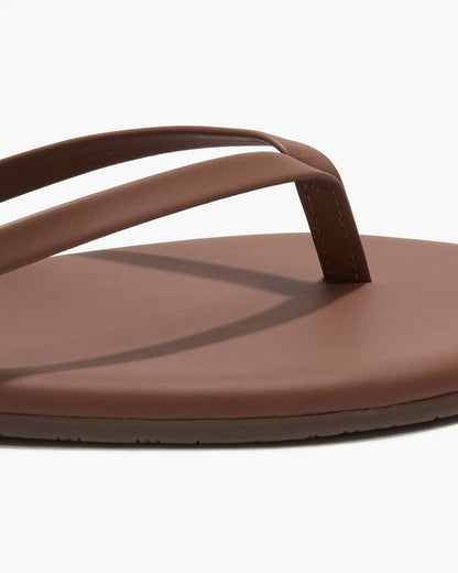 Lily Nudes Leather Flip Flops in Heatwave - TKEES
