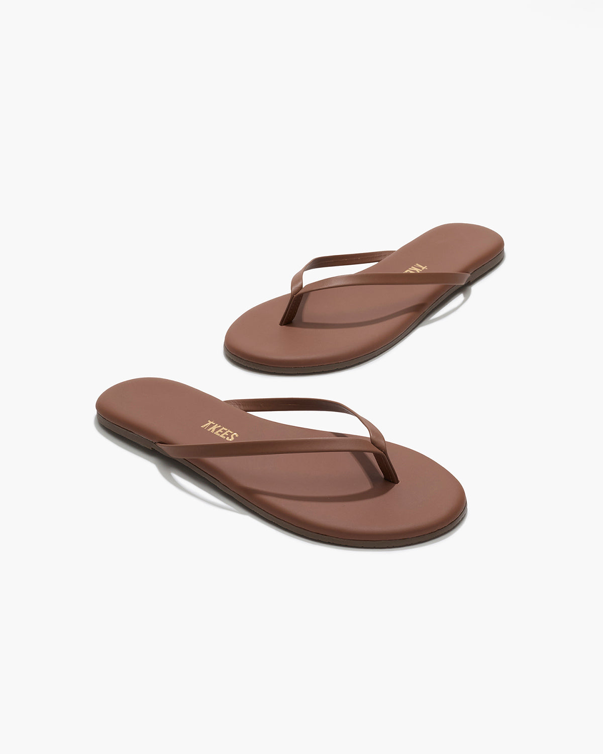 Lily Nudes Leather Flip Flops in Heatwave - TKEES