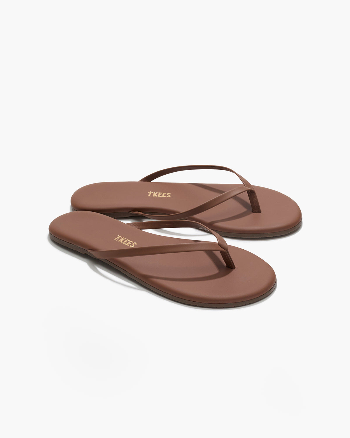 Lily Nudes Leather Flip Flops in Heatwave - TKEES