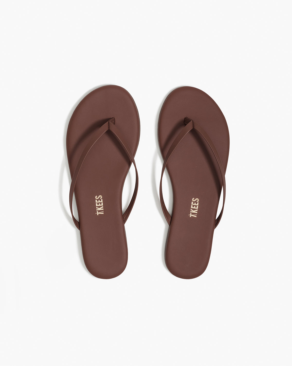 Lily Nudes Leather Flip Flops in Cappuccino - TKEES