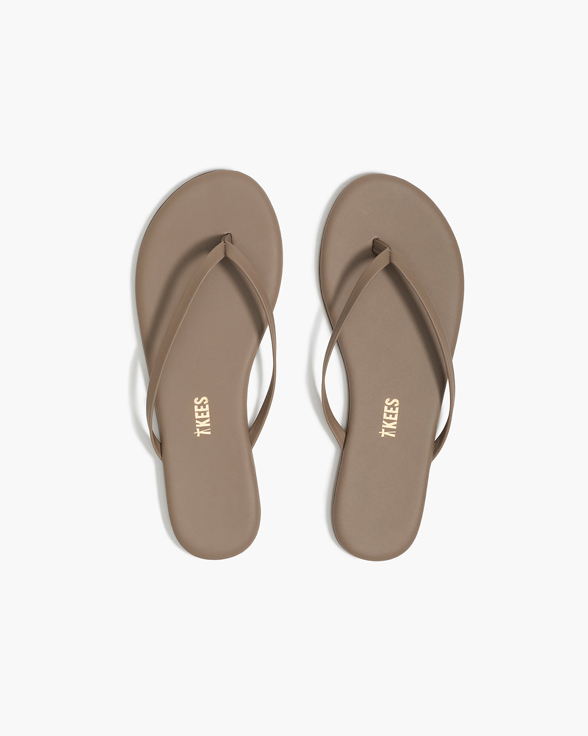 Lily Liners Leather Flip Flops in Biscuit - TKEES