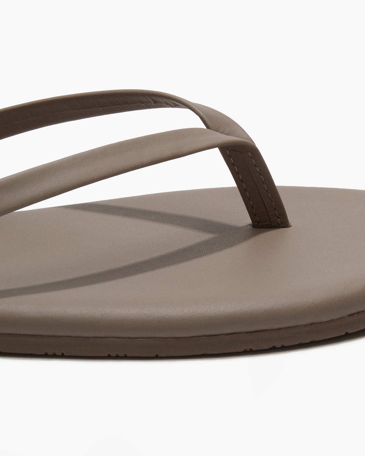 Lily Liners Leather Flip Flops in Biscuit - TKEES