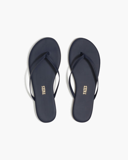 Lily Liners Leather Flip Flops in Twilight - TKEES