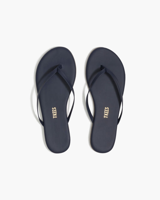 Lily Liners Leather Flip Flops in Twilight - TKEES