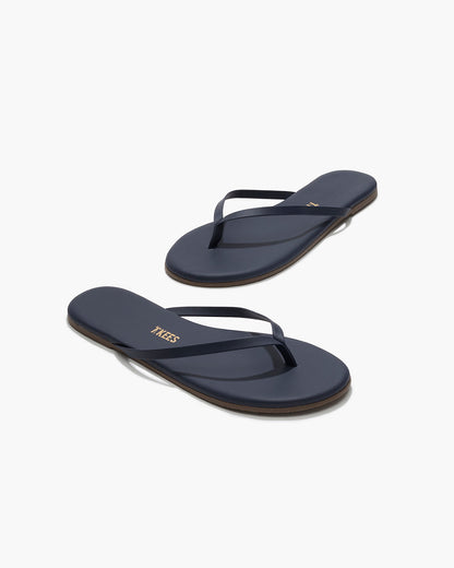 Lily Liners Leather Flip Flops in Twilight - TKEES