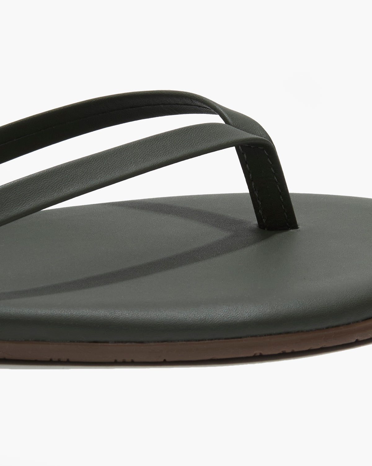 Lily Liners Leather Flip Flops in Forest - TKEES