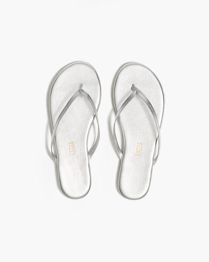 Lily Metallics Leather Flip Flops in Fairylust - TKEES