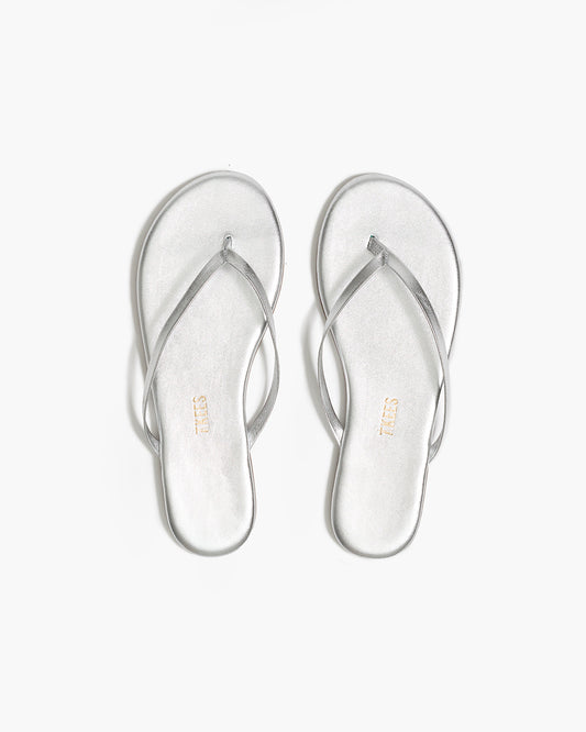 Lily Metallics Leather Flip Flops in Fairylust - TKEES