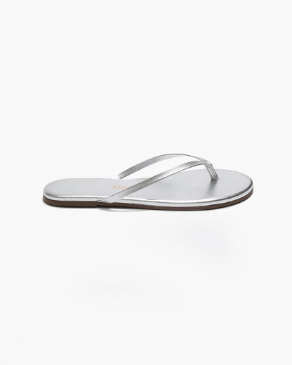 Lily Metallics Leather Flip Flops in Fairylust - TKEES