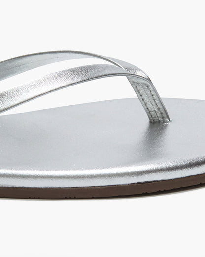 Lily Metallics Leather Flip Flops in Fairylust - TKEES