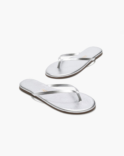 Lily Metallics Leather Flip Flops in Fairylust - TKEES